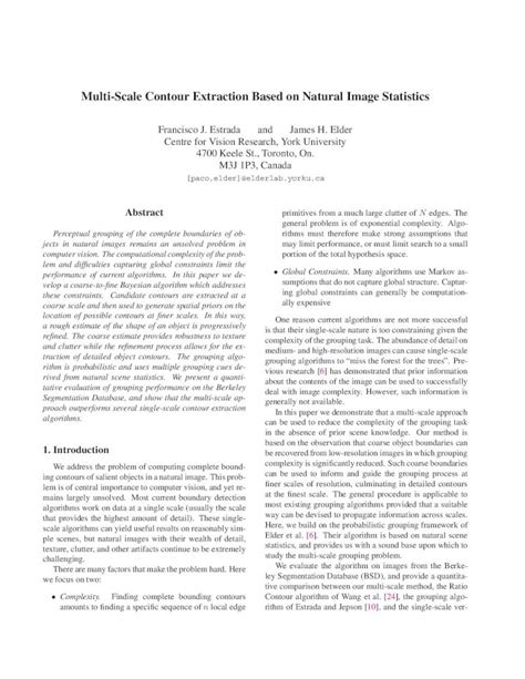 PDF Multi Scale Contour Extraction Based On Natural Image Strider