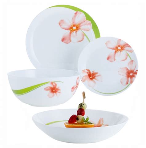 Столовый сервиз из опального стекла с цветочным рисунком Diwali Sweet ...