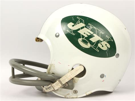 Lot Detail - 1970's New York Jets Game Worn Football Helmet (MEARS LOA)