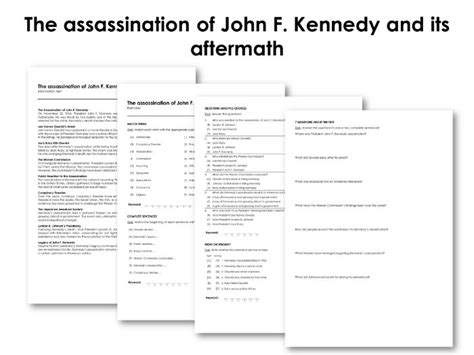 The Assassination Of John F Kennedy And Its Aftermath Teaching Resources