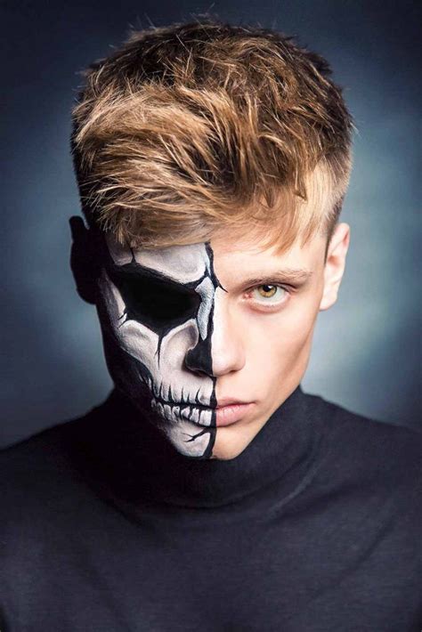 Half Skeleton Makeup For Guys Saubhaya Makeup