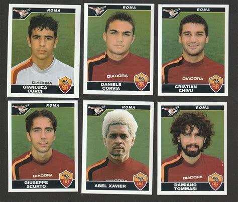 SET DI 6 FIGURINE CALCIATORI PANINI 2004 05 AGGIORNAMENTI COMPLETI ROMA