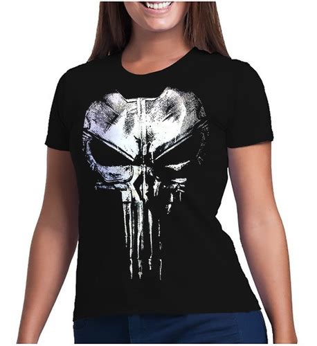 Camiseta Justiceiro The Punisher Feminina Caveira Algod O Mercadolivre