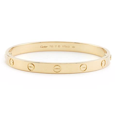 Cartier Love Collection Bangle Bracelet Size 17 in Yellow Gold | New York Jewelers Chicago