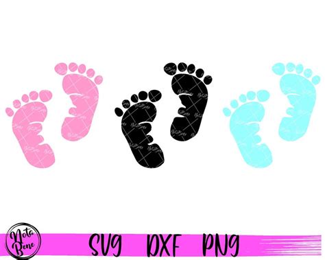 Baby Footprints Svg File Newborn Svg Birth Announcement Svg Vector Art