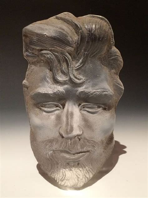 Cast Glass Sculpture Face Of A Man Sand Cast Portrait Art Etsy Sculpture Portrait Art