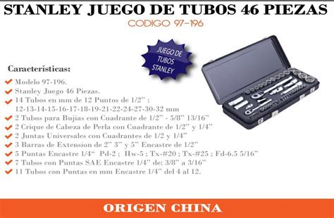 Stanley Set 46 Pzas Bocallaves Mm Y Pulg 1 2 Y 1 4 Centro De Materiales