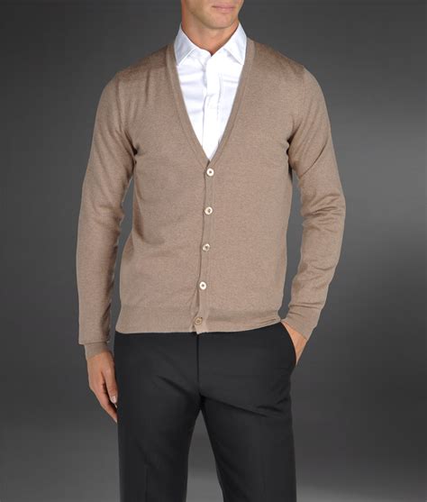 Lyst Armani Cardigan In Brown For Men