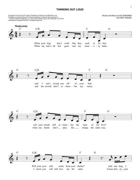 Thinking Out Loud Sheet Music Direct