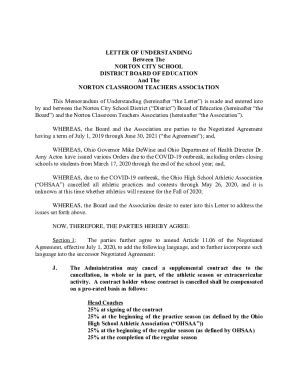 Fillable Online Agreement Between School Committee Of The Town Of