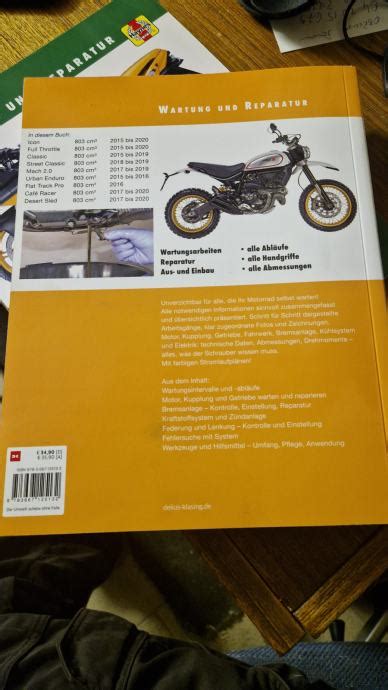 Knjiga za popravilo in vzdrževanje motornih koles Ducati Scrambler 803