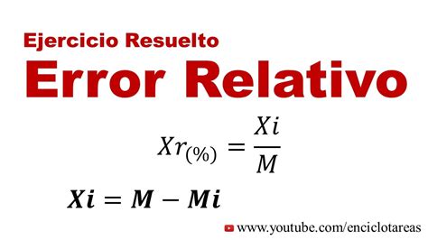 ERROR RELATIVO Ejercicio Resuelto YouTube