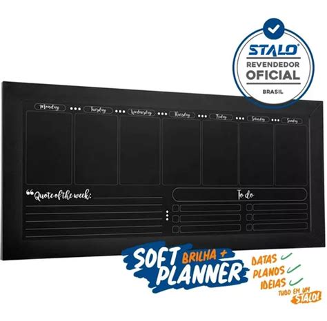 Planner Semanal Parede X Cm Lousa Quadro Planejador Preto