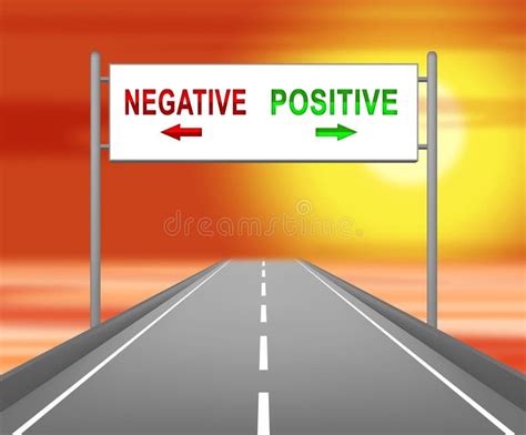 Positive Vs Negative Sign Depicting Reflective State Of Mind 3d