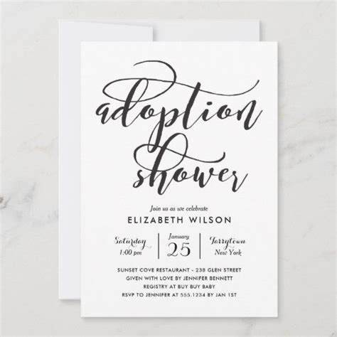 Whimsical Script Adoption Baby Shower Invitation Artofit