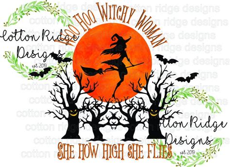 Woo Hoo Witchy Woman Halloween Sublimation Designs Halloween Etsy