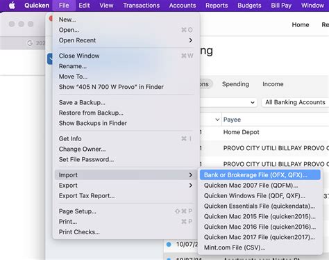 how to import qfx file into quicken