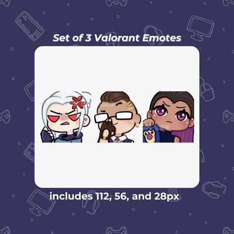 Set Of Valorant Emotes For Streaming On Twitch Youtube Kick Discord