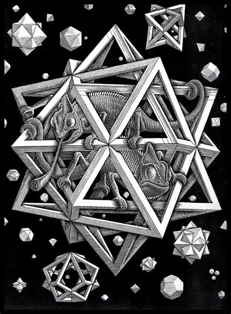 MC Escher Print, Escher Art, stars, Circa 1948, Vintage Print, Book ...