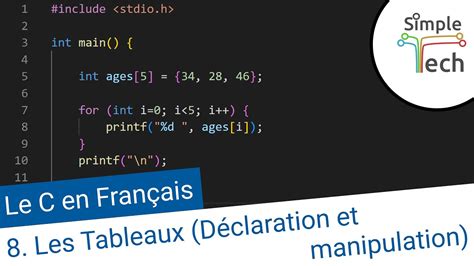 Programmation C 8 Les Tableaux Déclarer initialiser et manipuler