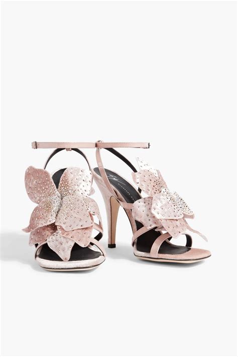 GIUSEPPE ZANOTTI Florant Embellished Velvet And Patent Leather Sandals