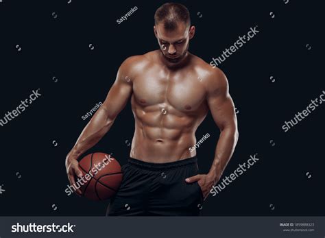 Portrait Very Muscular Naked Man Playing Stock Photo Shutterstock