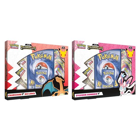 BOX POKÉMON CHARIZARD E SYLVEON 25 ANOS COPAG envio rápido Shopee Brasil