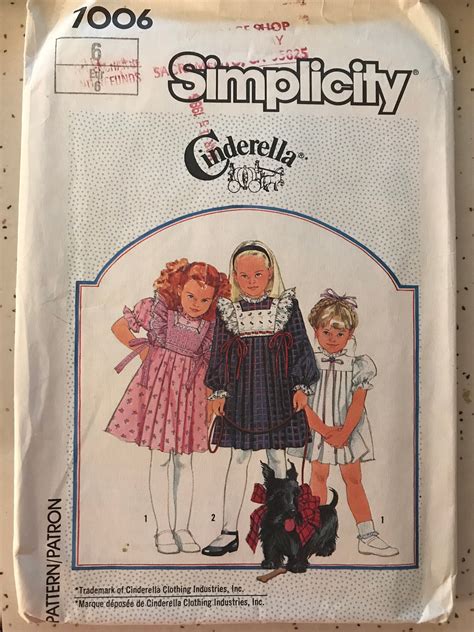 Sewing Simplicity Cut Complete Vintage S Sewing Pattern Girls