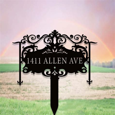 Custom Metal Address Yard Signaddress Garden Stakepersonalized Lawn Address Signaddress Stake