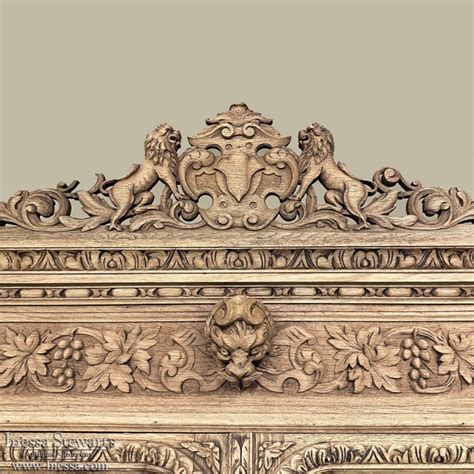 Th Century French Renaissance Hunt Buffet Bookcase