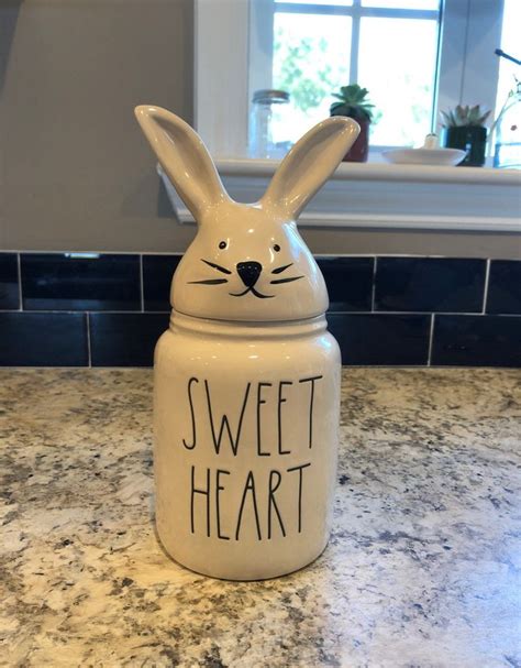 Rae Dunn Sweet Heart Bunny Canister On Mercari