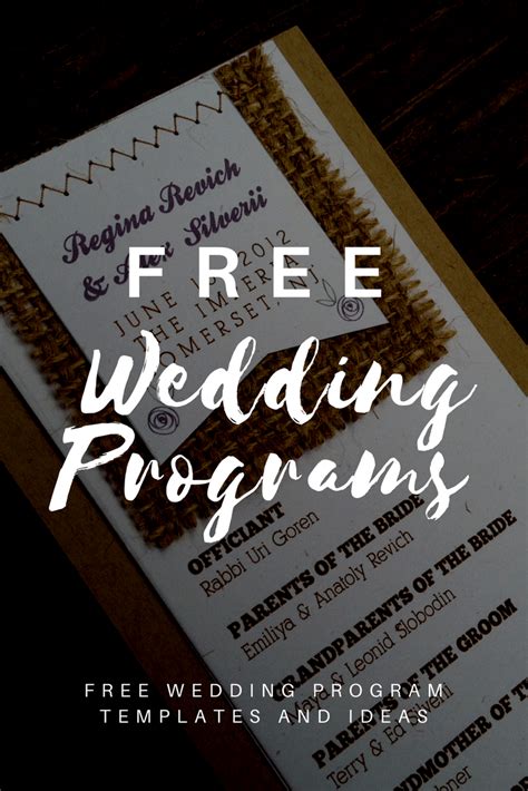 Free Wedding Program Templates | Wedding Program Ideas