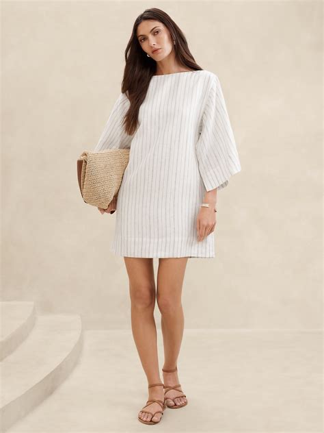 Ella Linen Mini Dress Banana Republic