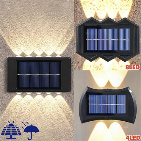 Outdoor Imperme Vel Led Solar Wall Lamp Up And Down Luminous Lighting