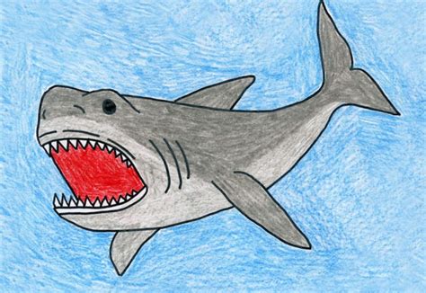 Draw a Megalodon Shark · Art Projects for Kids