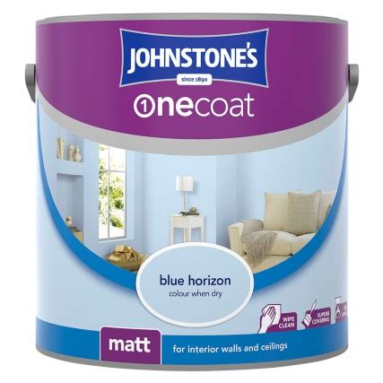 Johnstone S Paint One Coat Matt Emulsion Blue Horizon 2 5L Painting