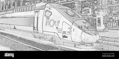 Tgv High Speed Train Banque D Images Noir Et Blanc Alamy