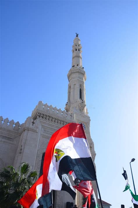 Mosque Leader Ibrahim Demonstrators Carrying Flags Editorial Photo