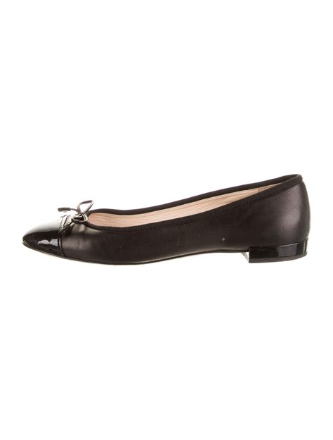 Prada Leather Ballet Flats - Black Flats, Shoes - PRA815047 | The RealReal