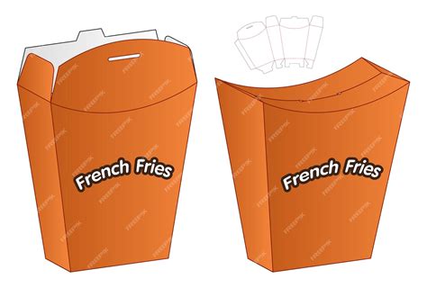 Premium Vector | Food French Fries Box packaging die cut template design