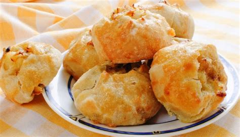 Potato Knishes Flaky Golden Pastry Surrounds Well Seasoned Savory