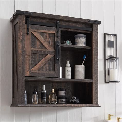 Amazon Rustown Farmhouse Wall Storage Cabinet With Two Barn Door