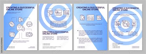 Creating Successful Online Store Blue Gradient Brochure Template Leaflet Design With Linear