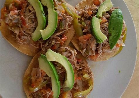 Tostadas De Carne Deshebrada Receta De Oscar Op Cookpad