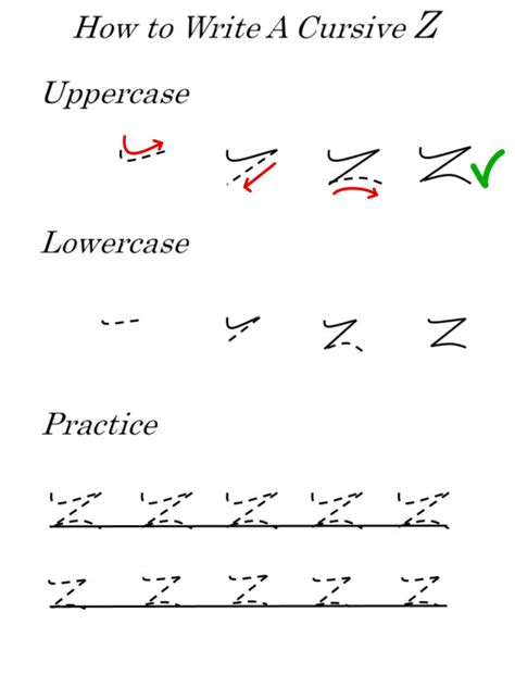 Cursive ‘z Practice Worksheets Learn To Write The Letter ‘z In