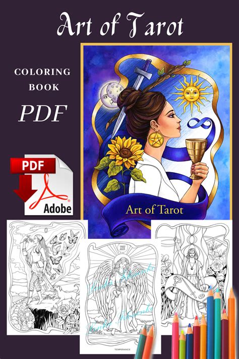 Tarot Coloring Book Printable Pdf Major Arcana Coloring Book Etsy