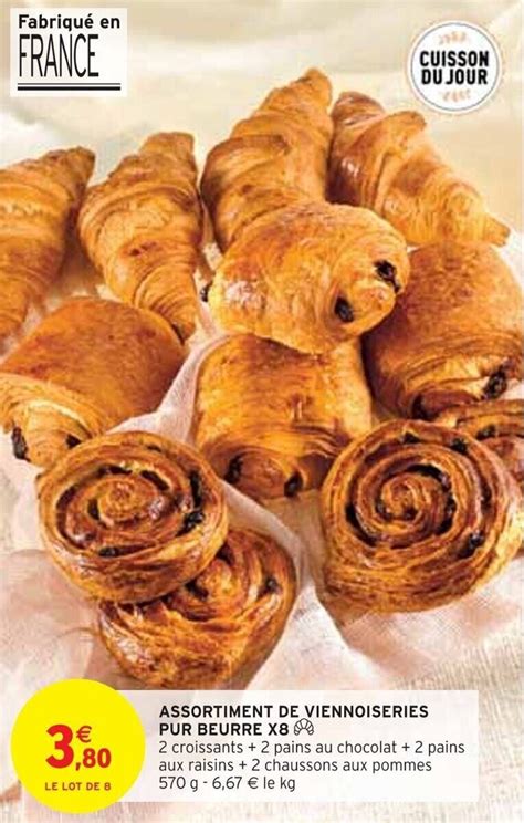 Promo ASSORTIMENT DE VIENNOISERIES PUR BEURRE X8 chez Intermarché