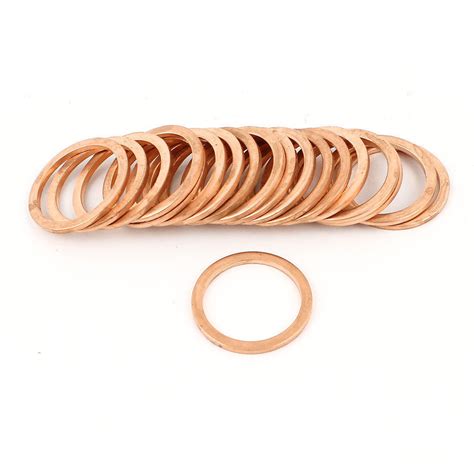 20pcs 24mm Inner Dia 2mm Thickness Copper Flat Washer Gasket Seal