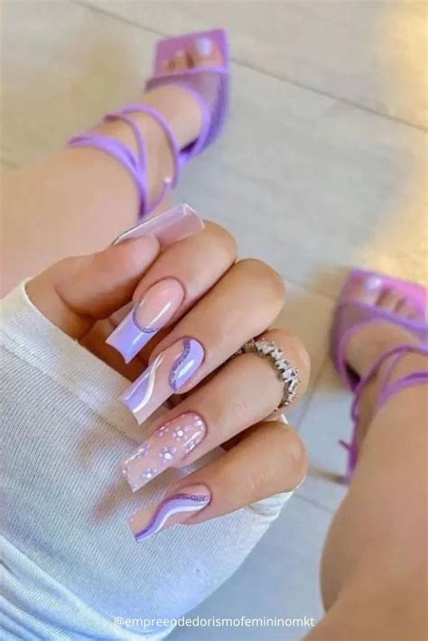 Inspiração De Unhas Decoradas Unhas Roxas Gel Nails Purple Nails Stylish Nails