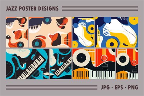 Collection Of Jazz Poster Designs Graphic By Kurart · Creative Fabrica